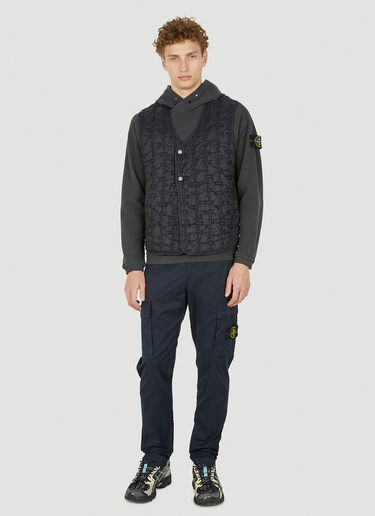 Stone Island 컴퍼스 패치 후드 스웨트셔츠 그레이 sto0150130