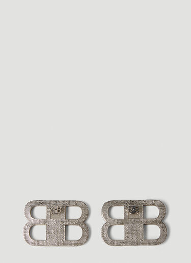 Balenciaga BB 2.0 Embellished Stud Earrings Silver bal0248116