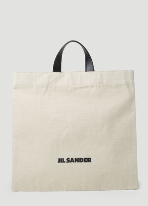 Jil Sander Square Logo Tote Bag White jil0256004