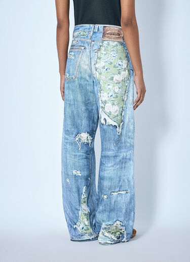 Acne Studios Distressed Floral Patchwork Jeans Blue acn0265022