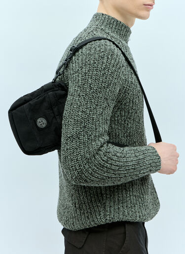 Stone Island Logo Patch Crossbody Bag Black sto0156119