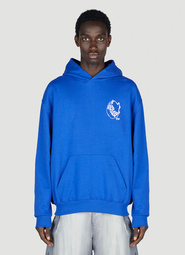 Boiler Room Waved Logo Hooded Sweatshirt Blue bor0153009