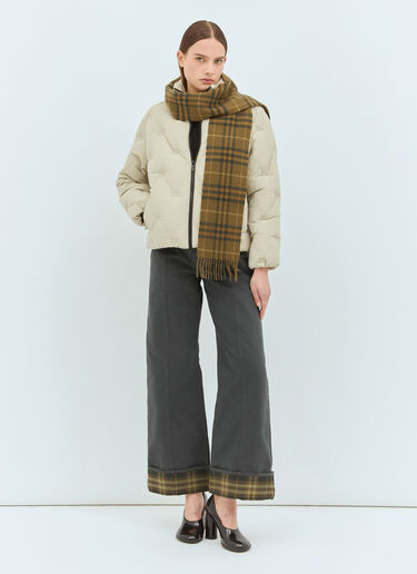 Burberry Narrow Check Cashmere Scarf Green bur0258011