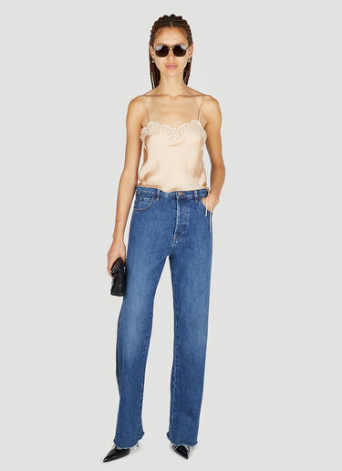 Saint Laurent Lace Camisole Top Beige sla0251024