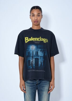 LN-CC® - Balenciaga: The Address Medium Fit T-shirt - Navy Balenciaga The Address Medium Fit T-shirt Navy bal0265014