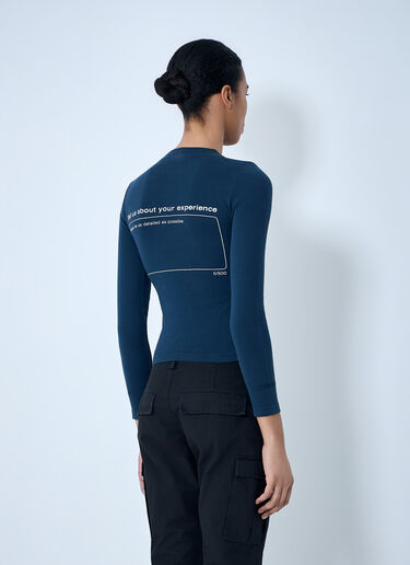 Balenciaga Star Embroidered Ribbed Top Navy bal0263003