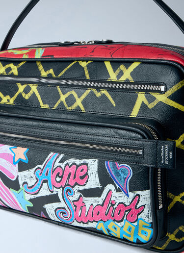 LN-CC® - Acne Studios: Camero Camera Punk Printed Shoulder Bag - Black Acne Studios Camero Camera Punk Printed Shoulder Bag Black acn0265031