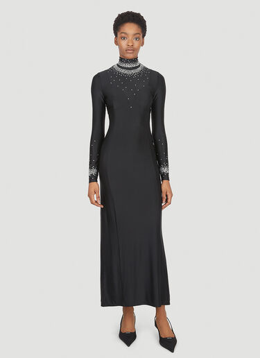 Rabanne Crystal Embellished Dress Black pac0247005