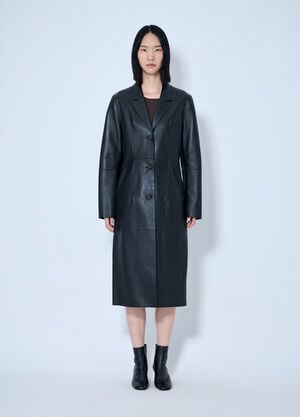 Toteme Slim Leather Coat Black tot0265058