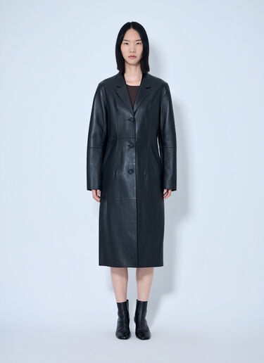 LN-CC® - Toteme: Slim Leather Coat - Black Toteme Slim Leather Coat Black tot0265058