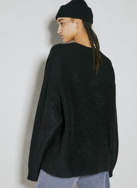 Saint Laurent Wool-And-Mohair-Blend Knit Sweater Black sla0253025