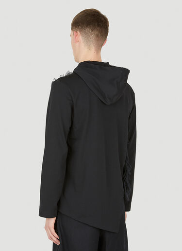 Comme Des Garçons Homme Plus Tulle Trim Hooded Sweatshirt Black hpl0150015
