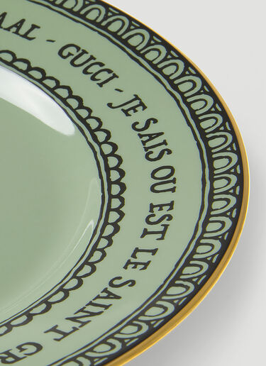 Gucci Set of Two Bee Dessert Plate Green wps0670013