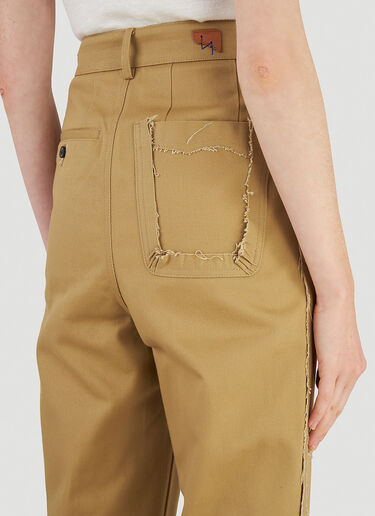 Ader Error Raw-Edge Pants Brown adr0344002