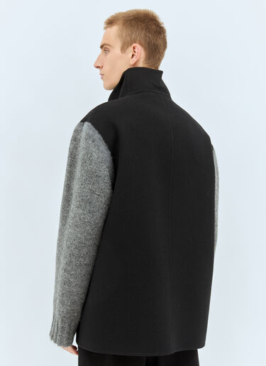 Jil Sander Knit-Sleeves Wool Jacket Black jil0157002