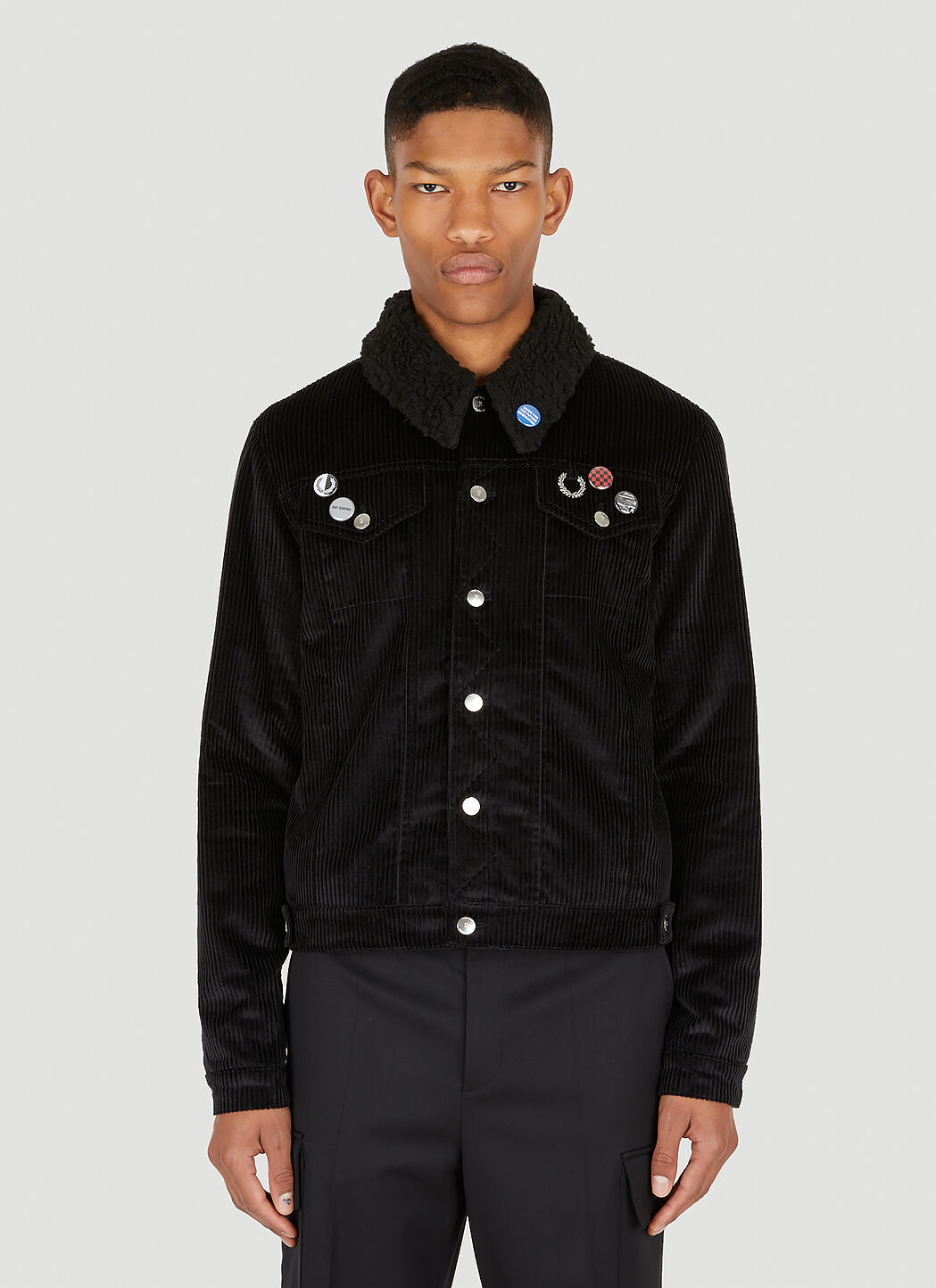 Raf Simons x Fred Perry Men s Padded Corduroy Jacket in Black LN CC