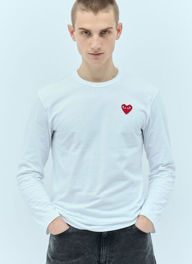 Comme Des Garçons PLAY Logo Patch T-Shirt White cpl0355014