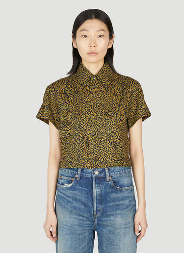 Saint Laurent Animal Print Shirt Yellow sla0251049