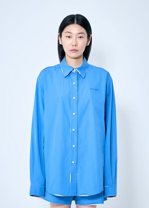 Miu Miu Raw Trims Poplin Shirt Black miu0259020
