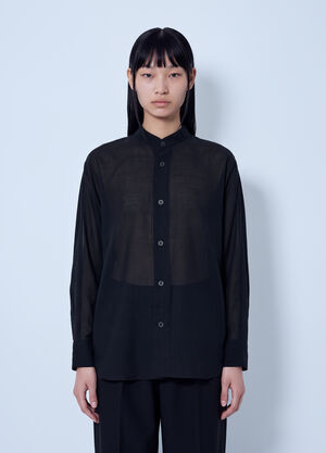 Issey Miyake Sheer Wool Shirt Black ism0265004