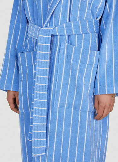 Tekla Striped Hooded Bath Robe Blue tek0353011