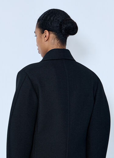 Bottega Veneta Double-Breasted Coat with Knot Details Black bov0264065