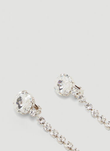 Miu Miu Crystal Pearl Earrings Silver miu0248025