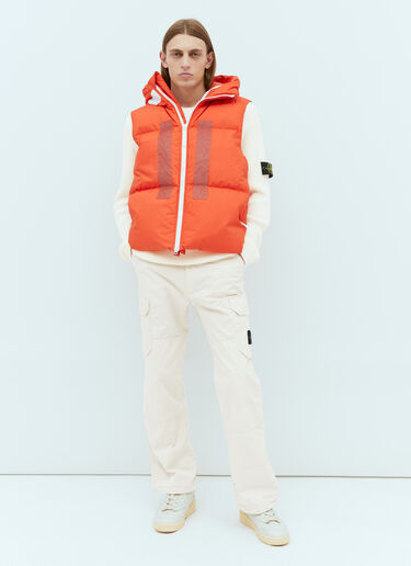 Stone Island Real Down Vest Jacket Orange sto0154007