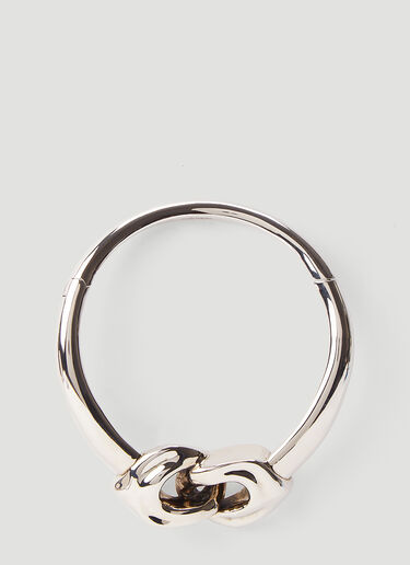 Alexander McQueen Sculptural Link Choker Silver amq0244036