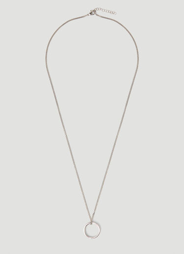 MM6 Maison Margiela Logo Ring Pendant Necklace Silver mmm0249045