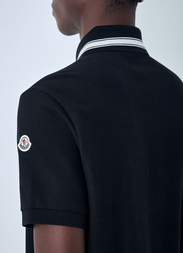Moncler Striped Collar Polo Shirt Black mon0164027