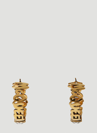 Alexander McQueen Graffitii Logo Hoop Earrings Gold amq0249097