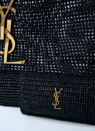 Saint Laurent Rafia Icare Tote Bag Black sla0263077