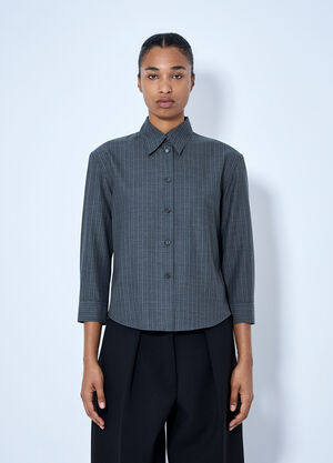 Jil Sander Striped Wool Shirt Grey jil0265003