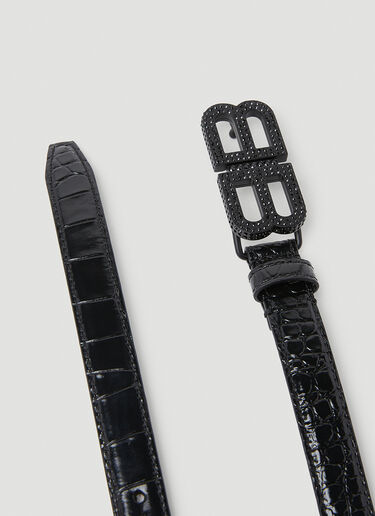 Balenciaga Hourglass 徽标搭扣腰带 黑色 bal0253065