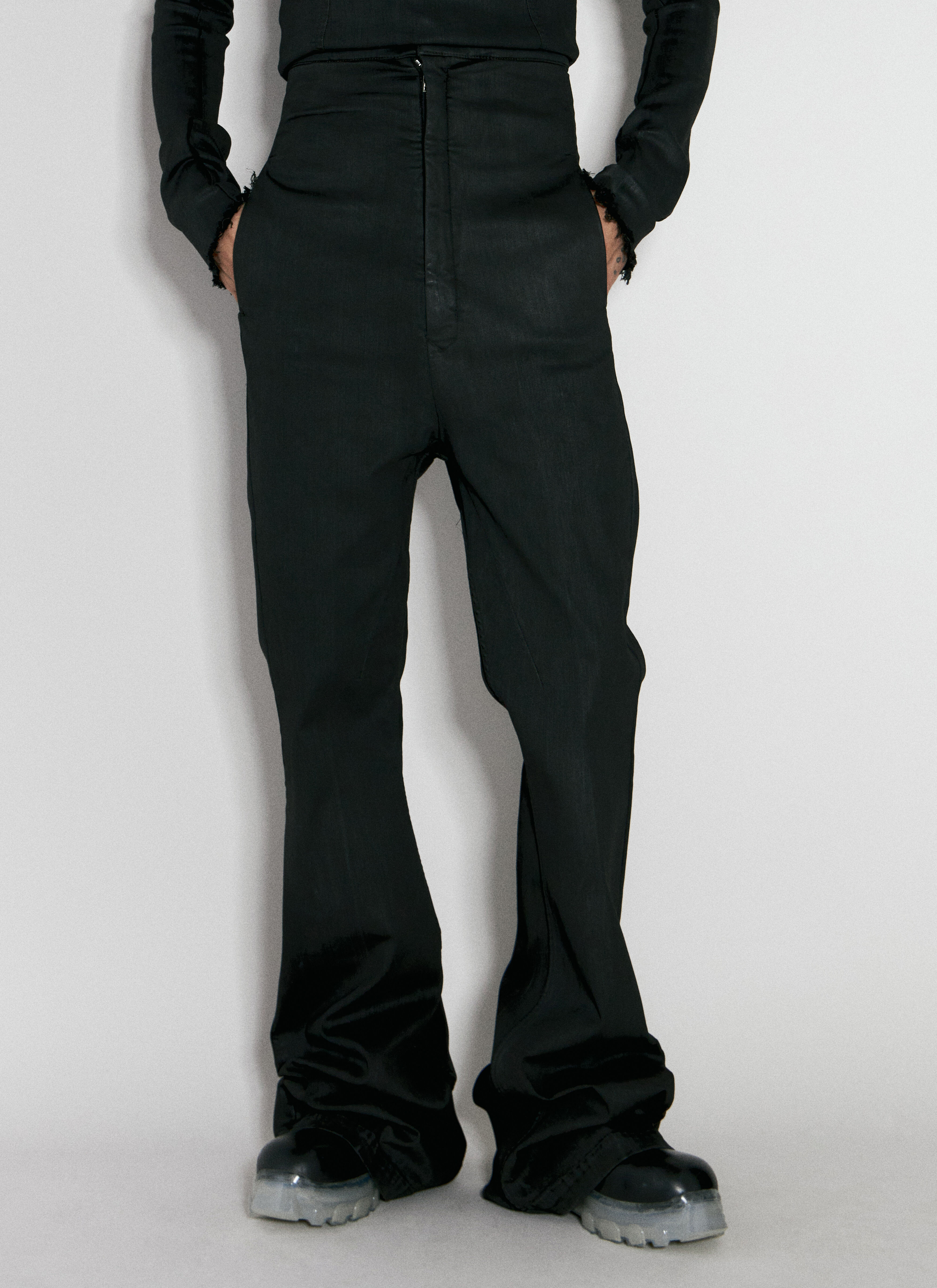 Rick Owens Bolan 涂蜡长裤  黑色 ric0156009