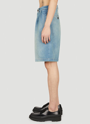 Gucci Denim Pleated Shorts Light Blue guc0152296