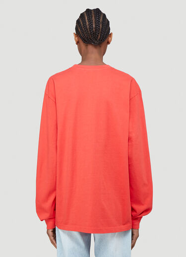 Silent Sound Logo Print Long T-Shirt Red sls0338005
