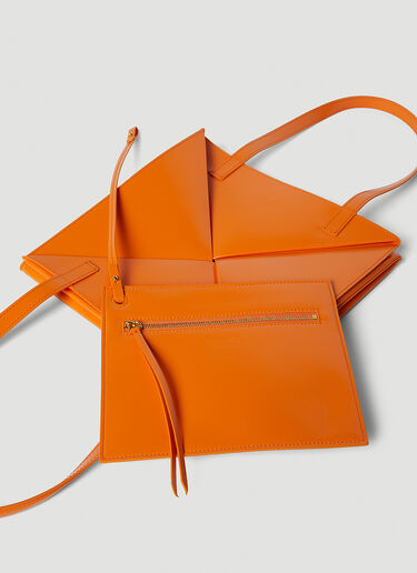 Nanushka Origami Vegan Leather Tote Bag Orange nan0247009