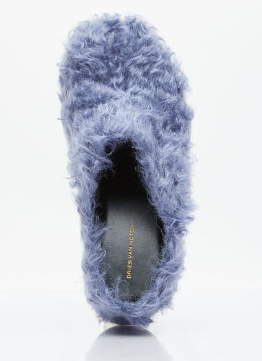 Dries Van Noten フェイクファークロッグ ブルー dvn0254031