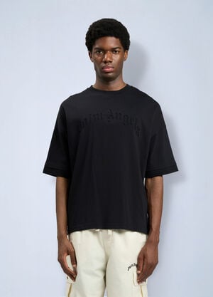 Palm Angels Curved Logo Loose Double T-Shirt Black pma0164117