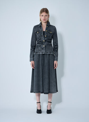 GANNI Stretch Denim Jacket Black gan0260016