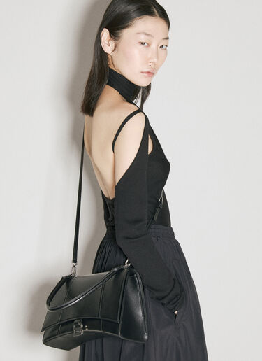 Balenciaga Hourglass Hinge Medium Shoulder Bag Black bal0255071