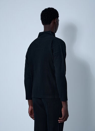 Homme Plissé Issey Miyake Pleated Zip-Up Jacket Black hmp0161014