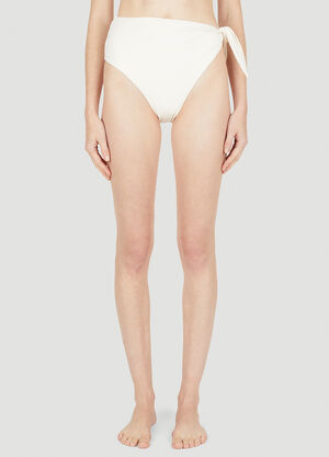 Ziah Asymmetric Tie Bikini Bottoms White zia0250011