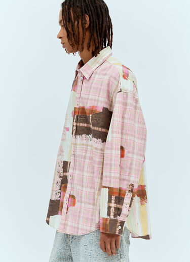 Acne Studios Print Button-Up Shirt Pink acn0156014