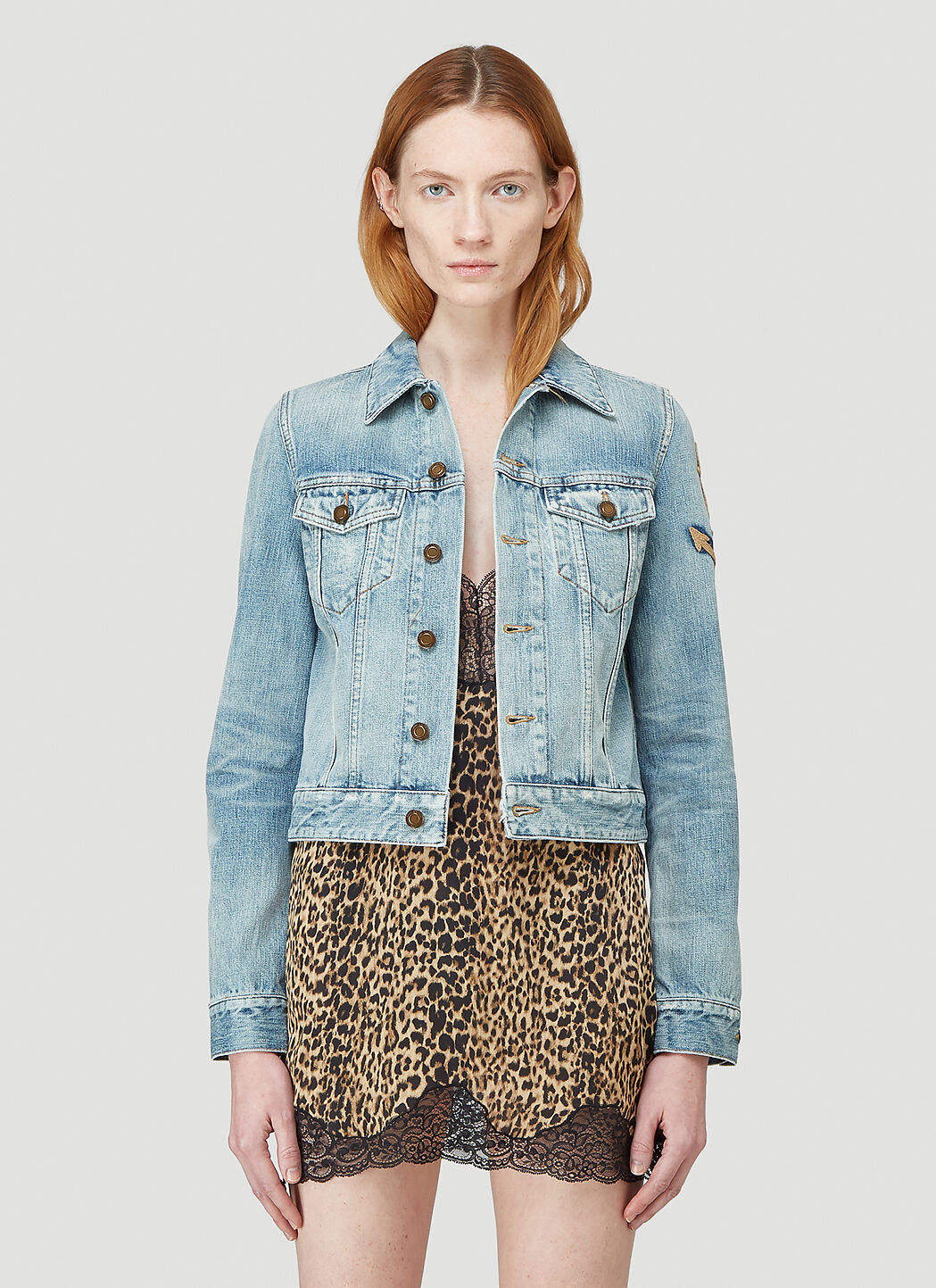 Saint laurent denim best sale jacket womens