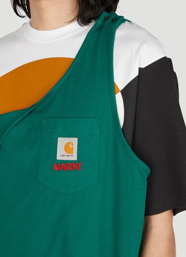 로고 티셔츠 Marni x Carhartt 로고 티셔츠 그린 mca0150013