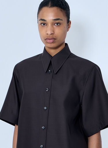 Bottega Veneta Wool and Silk Toile Shirt Brown bov0264046