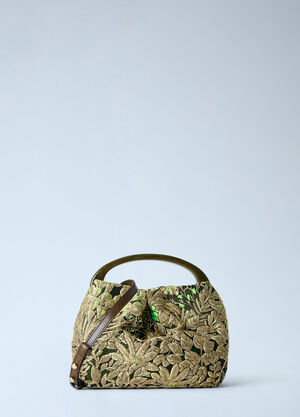 Dries Van Noten Small Floral Jacquard Top-Handle Bag Gold dvn0266030